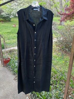 Chico’s Sleeveless Black Linen Dress